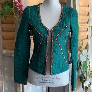 Madison Scotch Dark green snake print crop jacket